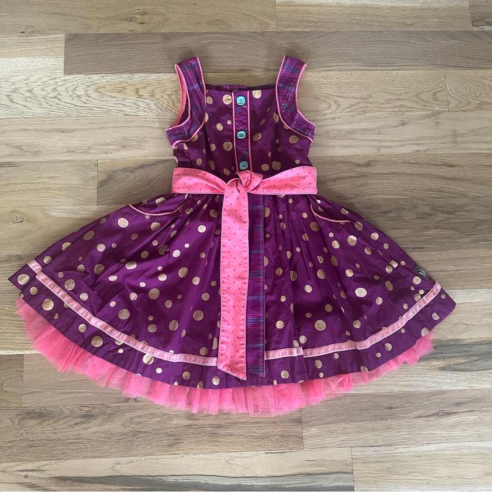 Matilda Jane Nicoletta Sleeveless Dress with Tulle and Pockets Gold Buttons 6